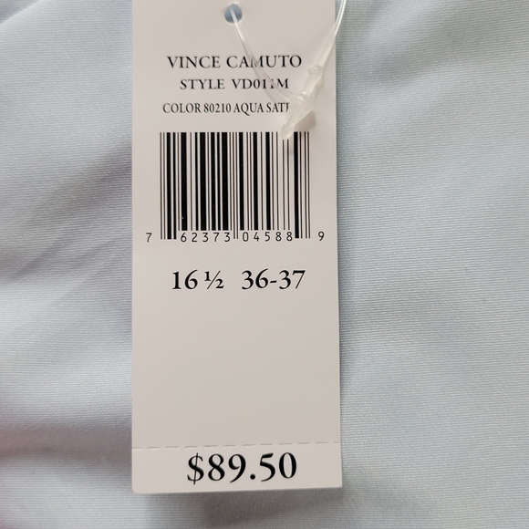 Vince Camuto Modern Fit Shirt Men 16 1/2 36-37 Spread Collar Long Sleeve Blue - Picture 8 of 15